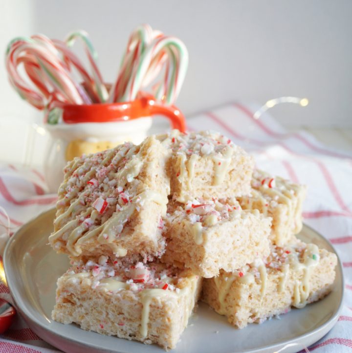 candy cane rice krispie treats The Baking Fairy