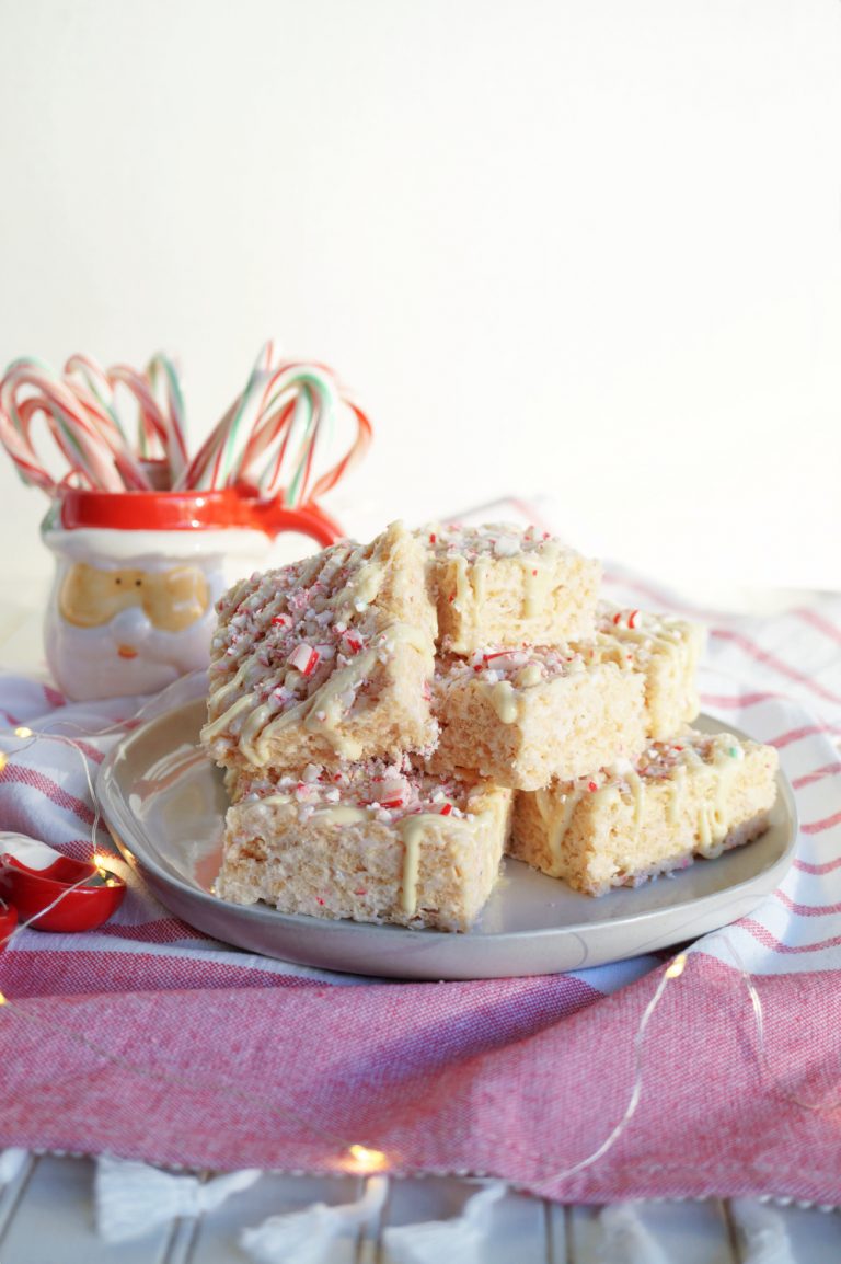 candy cane rice krispie treats The Baking Fairy