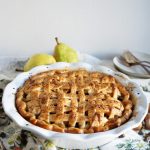 latticed pie in white dish