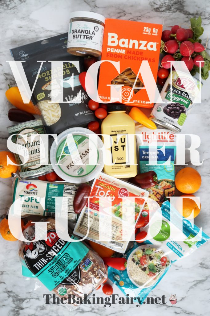 starter guide graphic with vegan foods