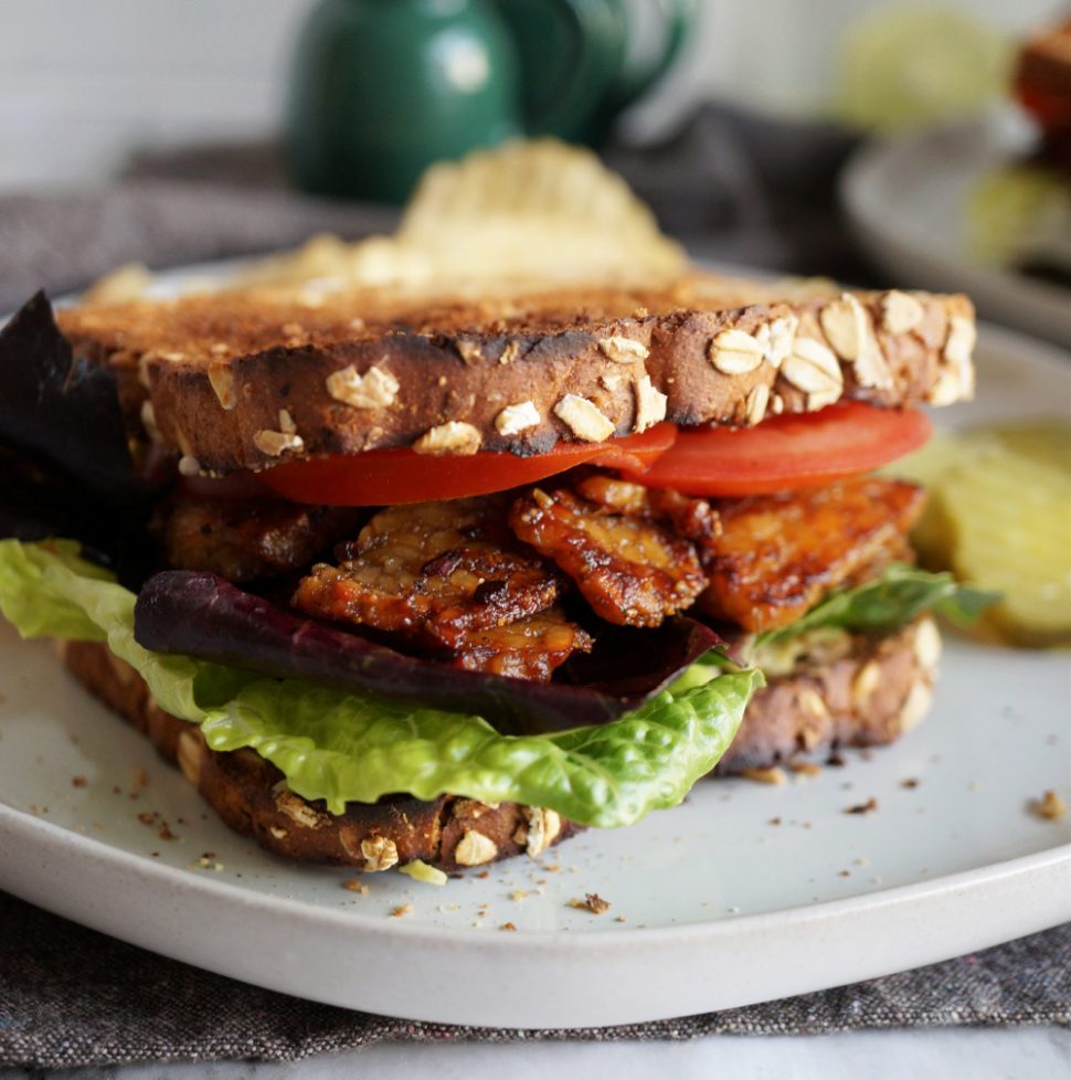 vegan BLT's with tempeh bacon The Baking Fairy