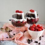two cups of chocolate cake parfait