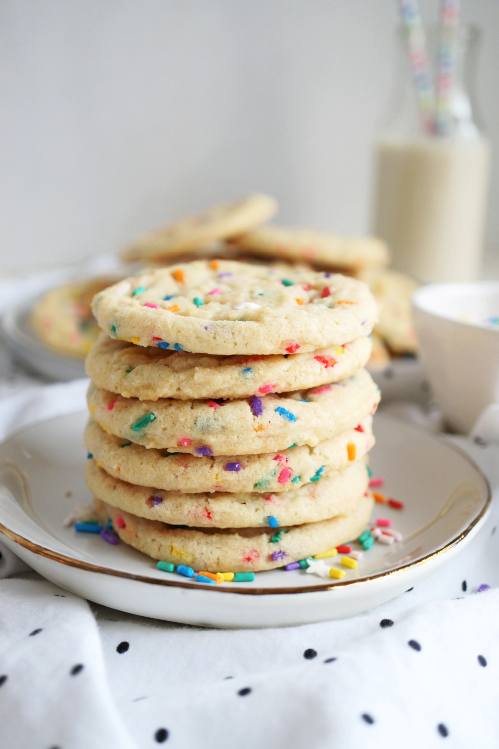 stack of sprinkle cookies