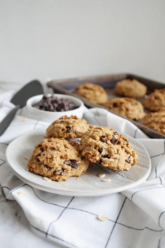 oatmeal chocolate chip cookies on plate