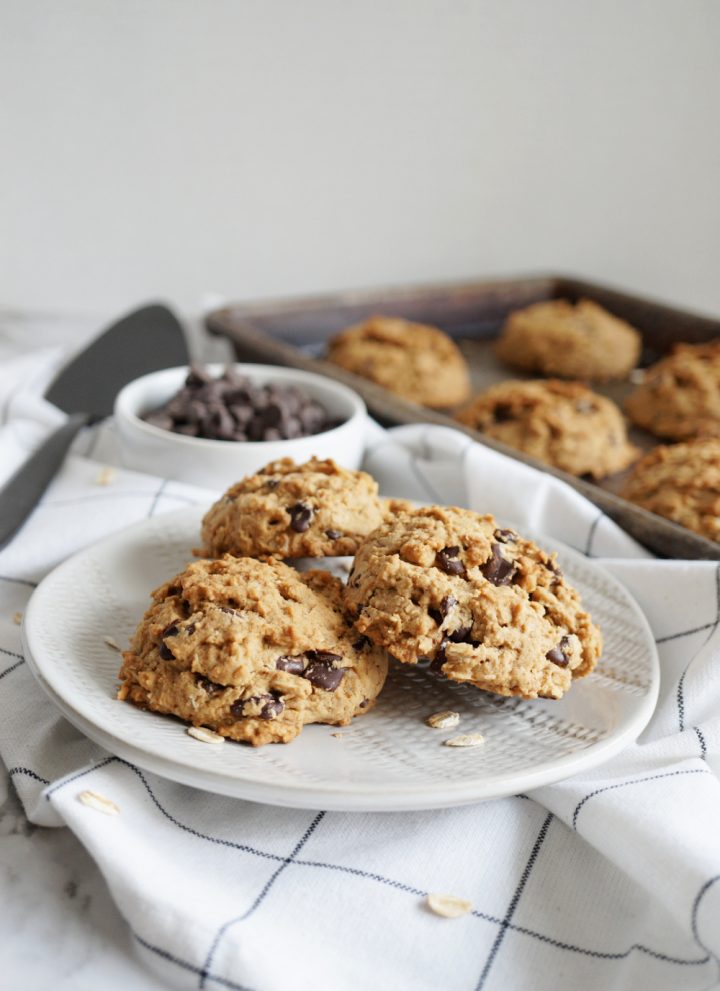 oatmeal chocolate chip cookies on plate