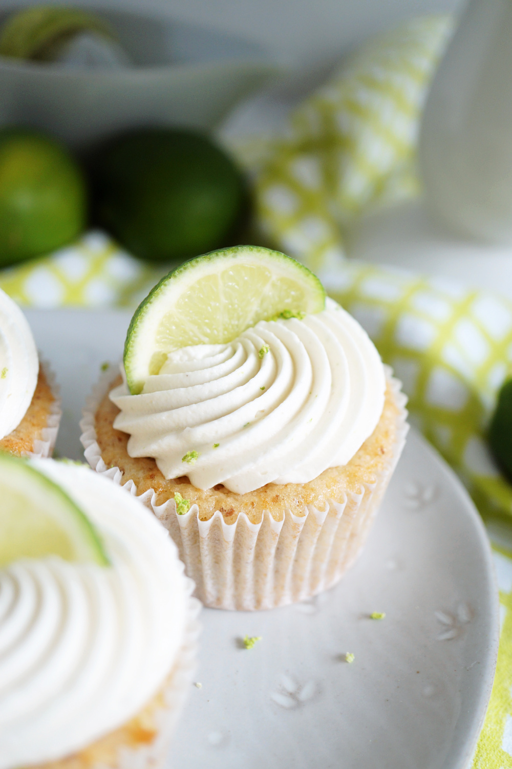 key lime cupcake on plate