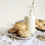 white chocolate macadamia cookies on plate