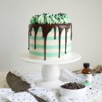 striped mint chip layer cake