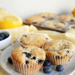 lemon blueberry muffins on plate