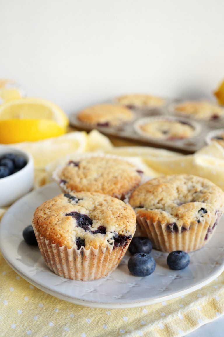 vegan lemon blueberry muffins - The Baking Fairy