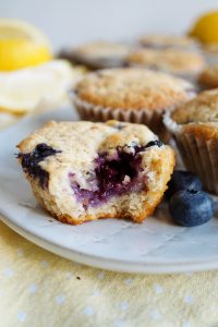 lemon blueberry muffin with bite