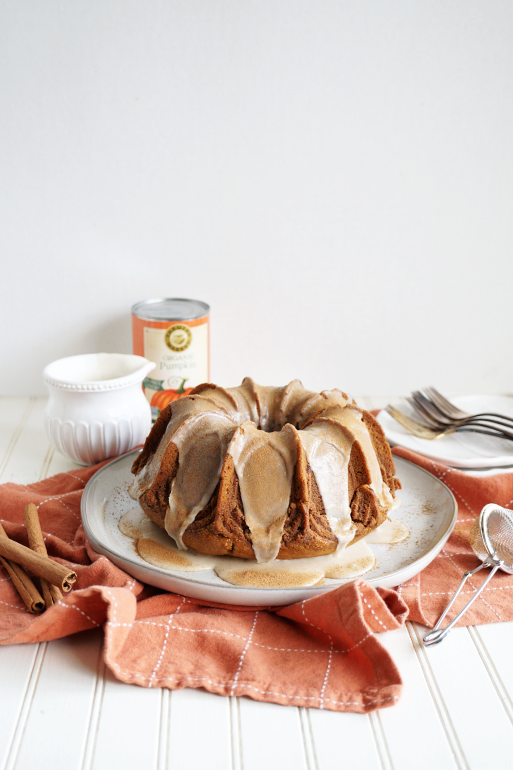 glazed pumpkin spice bundt on plate