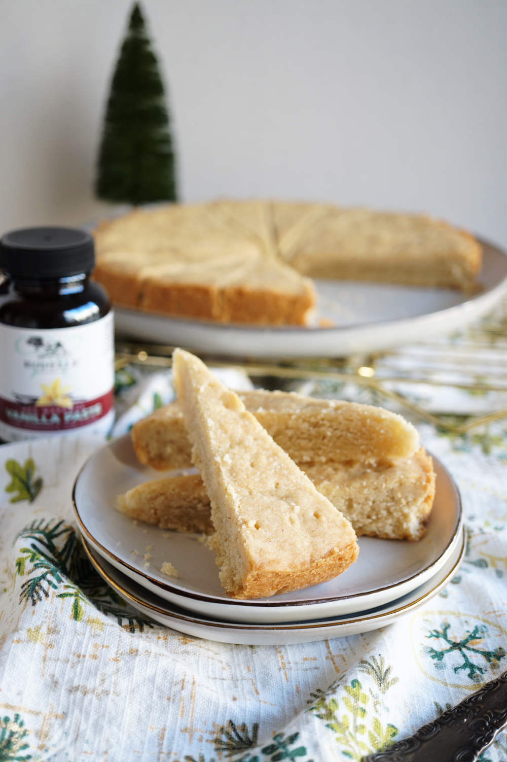 slices of vanilla bean shortbread on plate