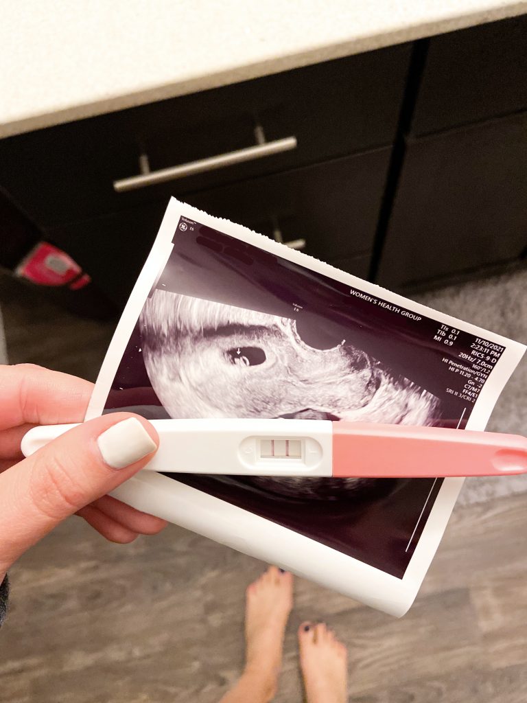 ultrasound of baby with positive pregnancy test