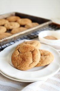 snickerdoodles on a white plate
