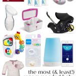 collection of baby items on white background