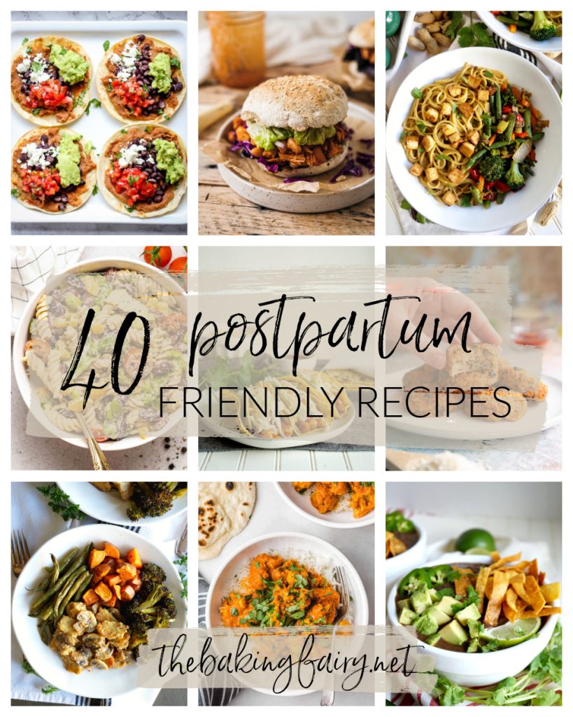 POSTPARTUM RECIPE COLLAGE The Baking Fairy