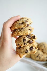 stack of 4 cookies held in hand